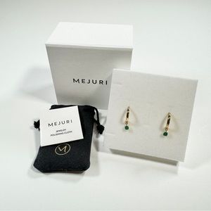 Mejuri Round Green Agate Hoops